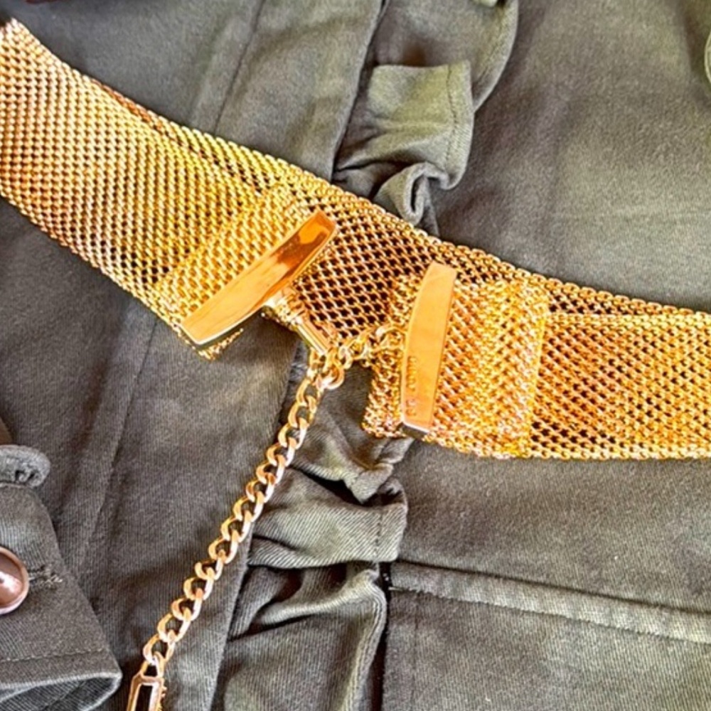 St. John Vintage gold plated mesh adjustable belt EVC 30-34.5” - Picture 2 of 7